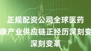 正规配资公司全球医药健康产业供应链正经历深刻变革